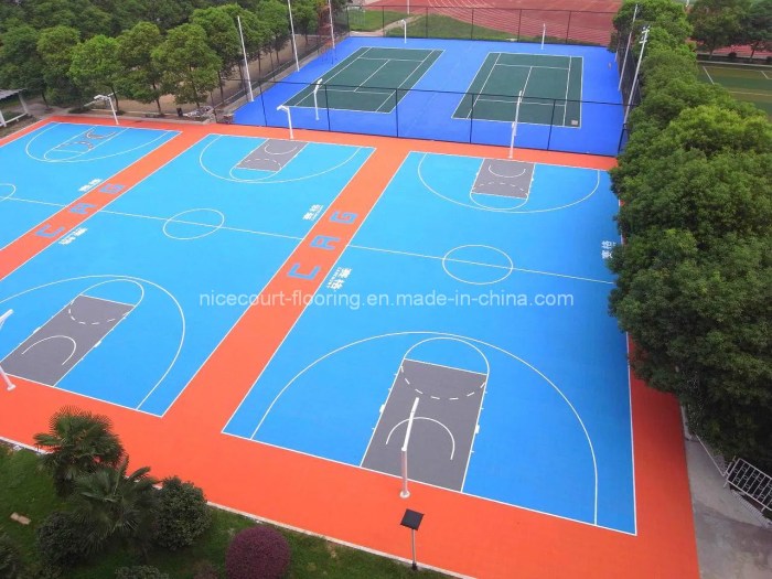 Interlocking Porous Outdoor Basketball Court Flooring -All Weather Use ...