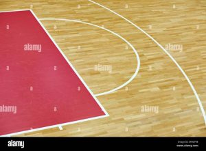 Basketball court parquet inindoors sport gym Stock Photo - Alamy