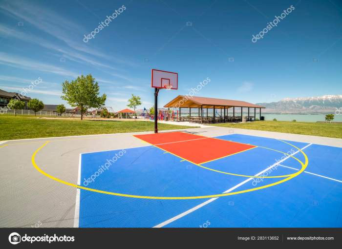 Lantai lapangan basket outdoor