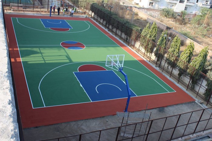 Lantai lapangan basket outdoor
