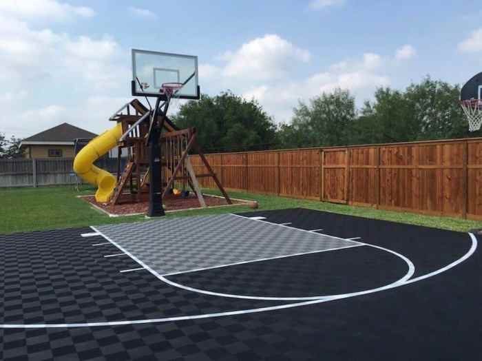 Backyard Basketball Court Flooring - ModuTile - Outdoor Sport Tiles