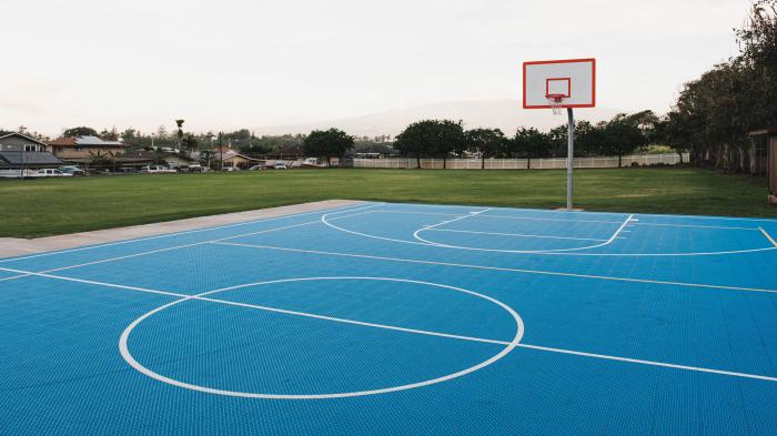 Outdoor Basketball Court In City