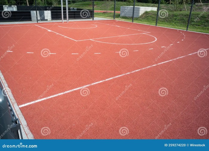 View of an Outdoor Basketball Court in a Sports Center - Rubber Floor ...