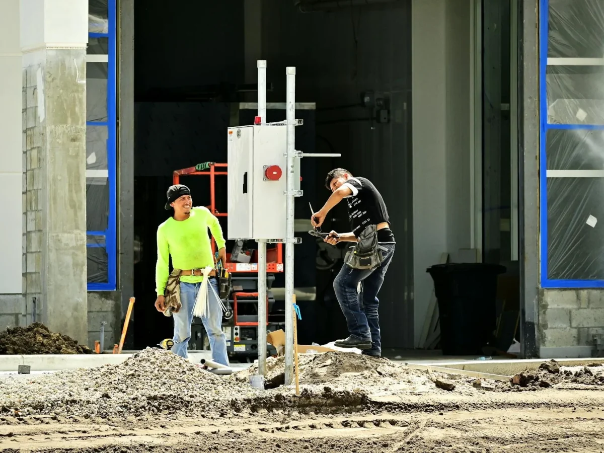 Construction Worker Floor Installation