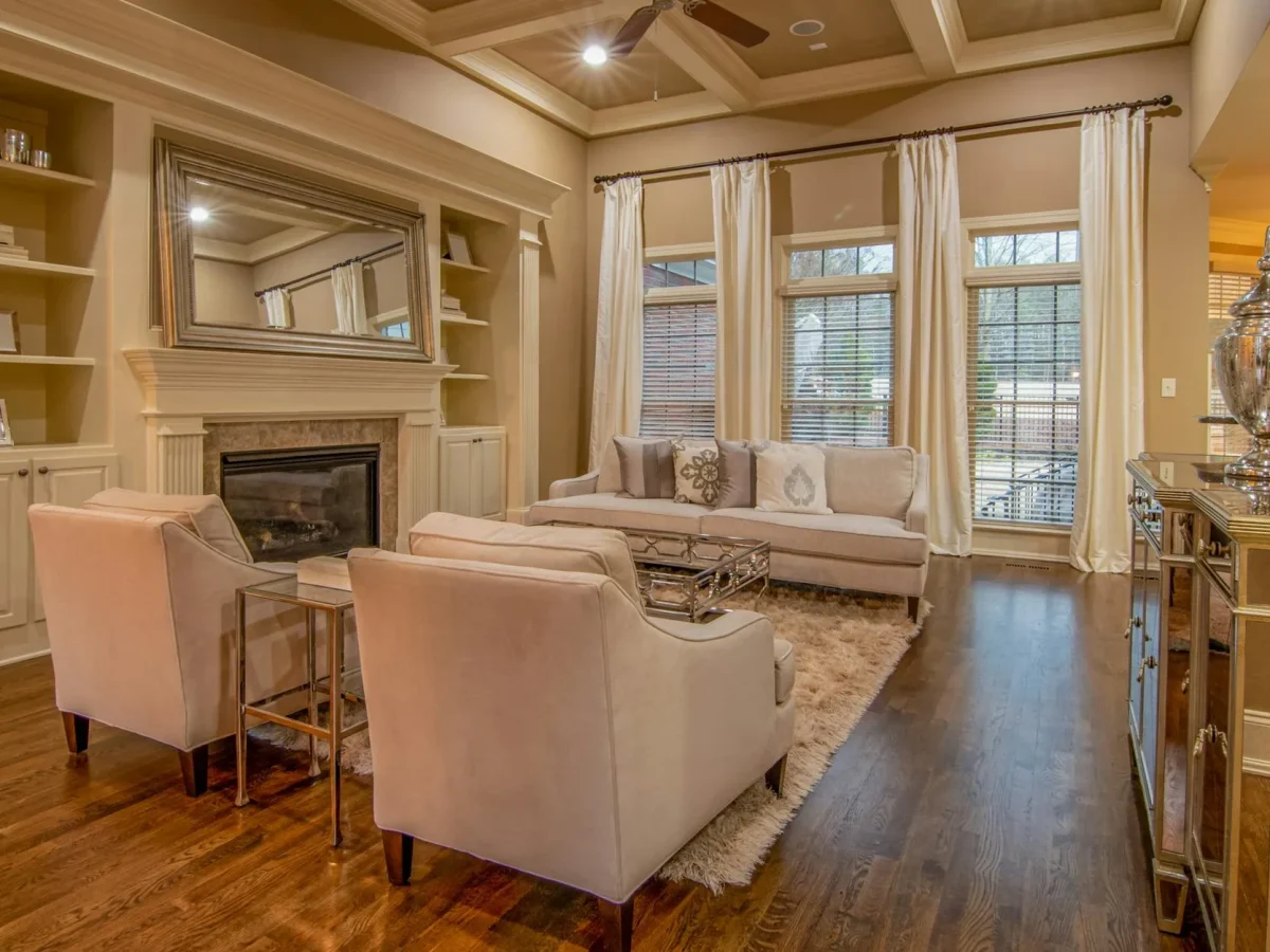 Elegant Interior Wooden Floor Living Room