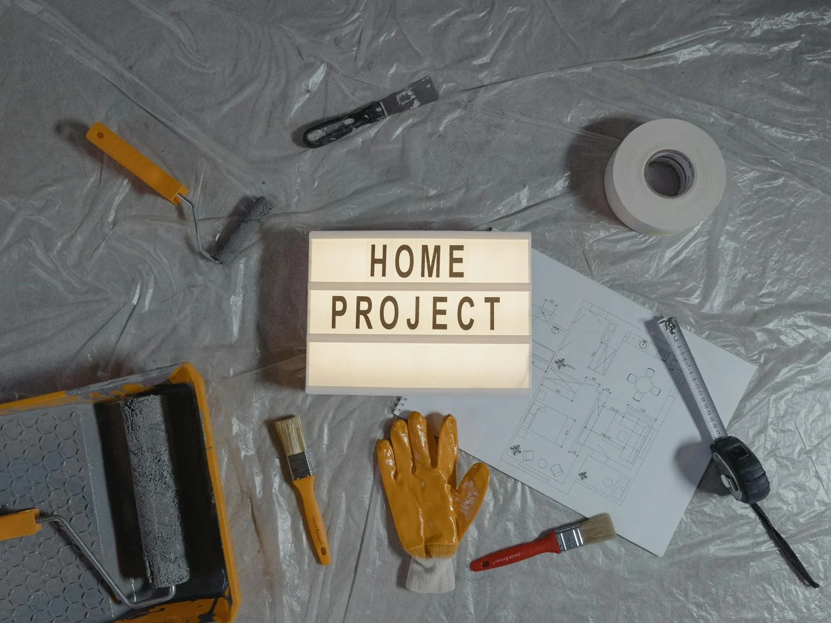 Floor Plan Measuring Tape Pencil