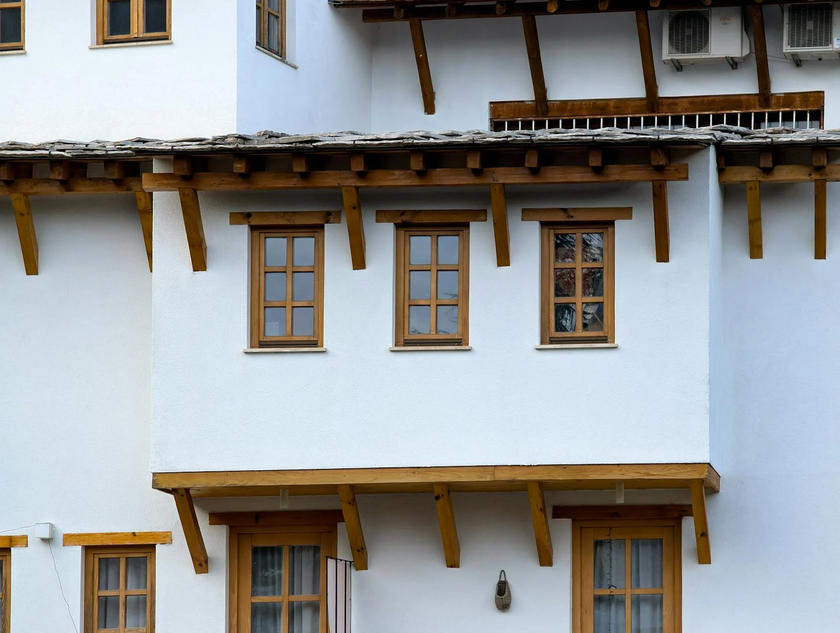 Modern Wood Window House Facade
