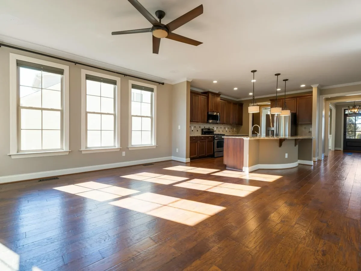 Shiny Wooden Floor Clean House Happy Family