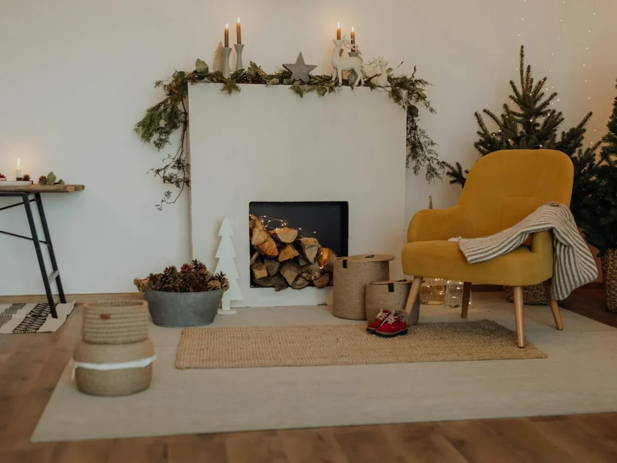 Wood Interior Cozy Living Room Natural Decor